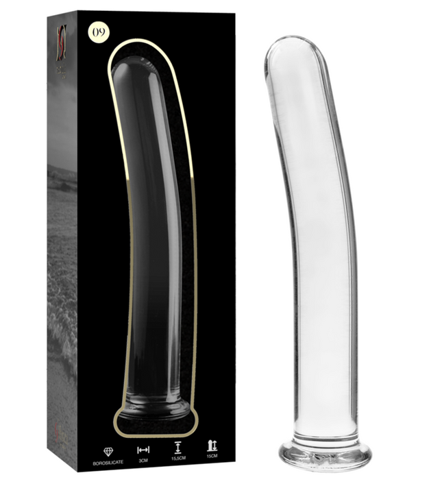 NEBULA SERIES BY IBIZA - MODEL 9 DILDO BOROSILICATE GLASS CLEAR 15.5 CM -O- 2.5 CM