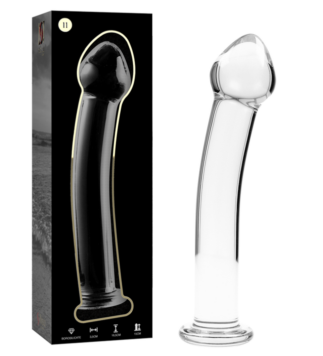 NEBULA SERIES BY IBIZA - MODEL 11 DILDO BOROSILICATE GLASS CLEAR 16 CM -O- 3 CM