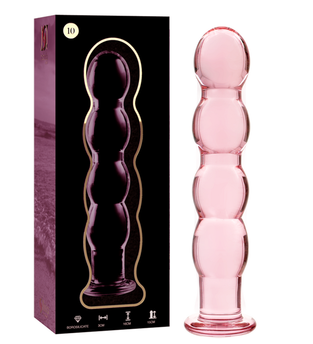 NEBULA SERIES BY IBIZA - MODEL 10 DILDO BOROSILICATE GLASS PINK 16.5 CM -O- 3.5 CM