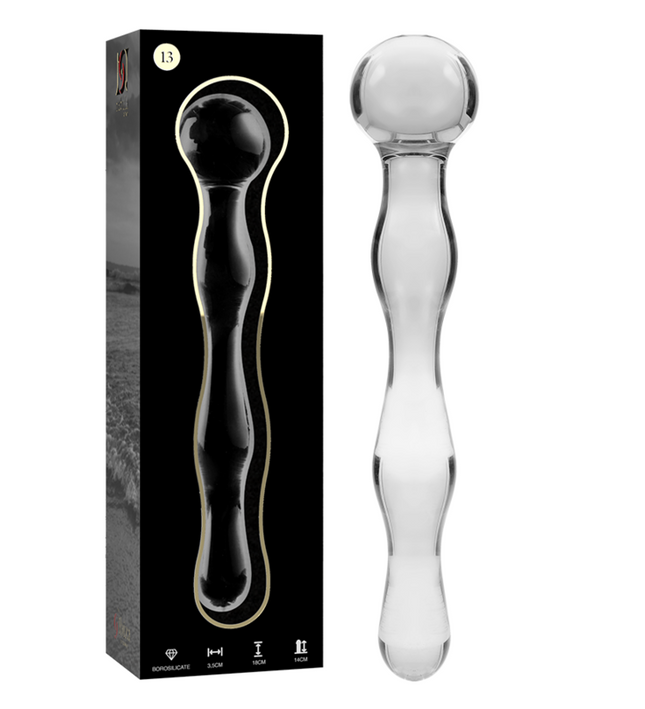 NEBULA SERIES BY IBIZA - MODEL 13 DILDO BOROSILICATE GLASS CLEAR 18 CM -O- 3.5 CM