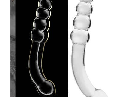 NEBULA SERIES BY IBIZA - MODEL 14 DILDO BOROSILICATE GLASS CLEAR 18.5 CM -O- 3 CM