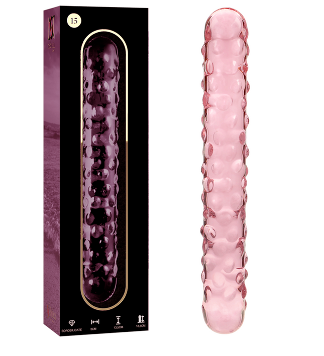 NEBULA SERIES BY IBIZA - MODEL 15 DILDO BOROSILICATE GLASS PINK 18.5 CM -O- 3 CM