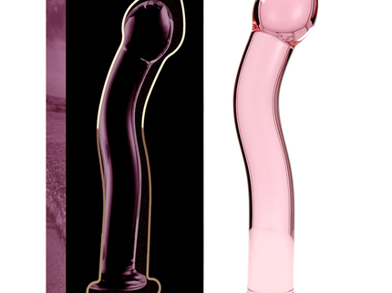 NEBULA SERIES BY IBIZA - MODEL 18 DILDO BOROSILICATE GLASS PINK 18.5 CM -O- 3.5 CM