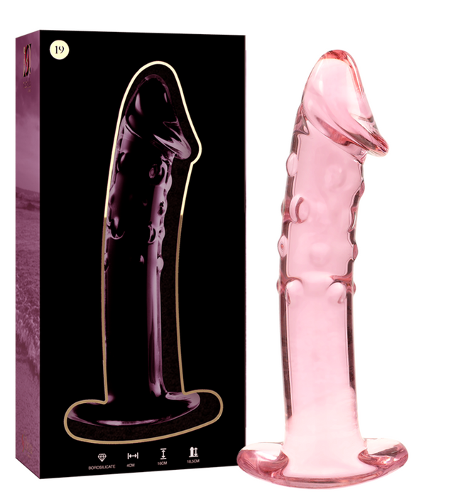 NEBULA SERIES BY IBIZA - MODEL 19 DILDO BOROSILICATE GLASS PINK 18.5 CM -O- 4 CM