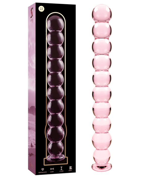 NEBULA SERIES BY IBIZA - MODEL 22 DILDO BOROSILICATE GLASS PINK 21.5 CM -O- 2.5 CM