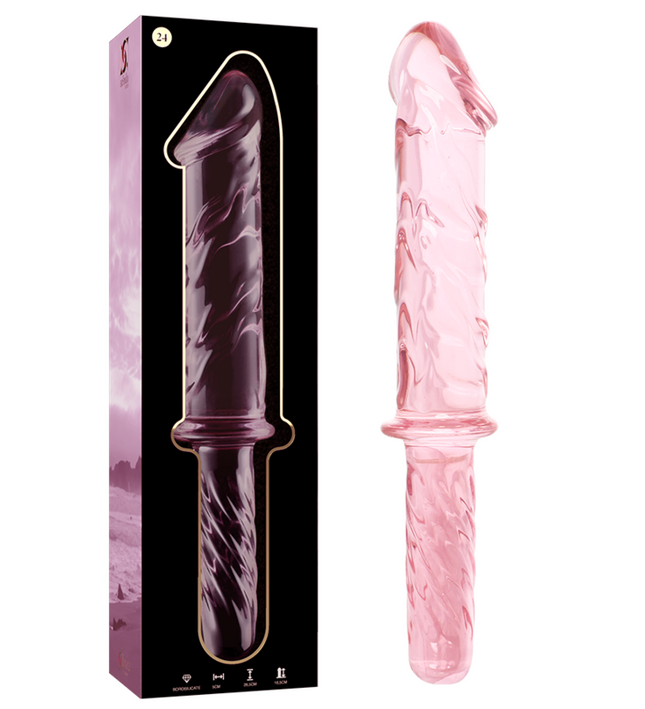NEBULA SERIES BY IBIZA - MODEL 24 DILDO BOROSILICATE GLASS PINK 28.5 CM -O- 5 CM