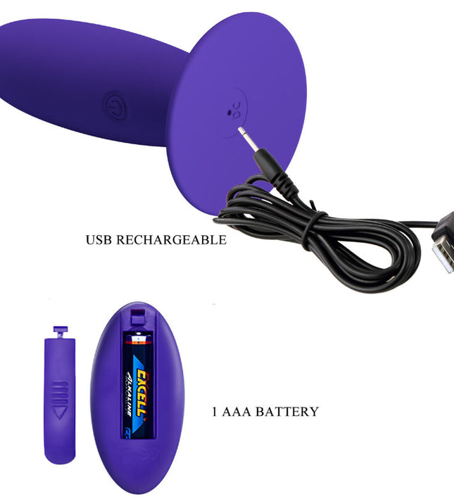 PRETTY LOVE - YOUTH PLUG ANAL VIBRATOR REMOTE CONTROL VIOLET