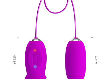 PRETTY LOVE - DAISY DUAL EGG RECHARGEABLE VIBRATOR PURPLE