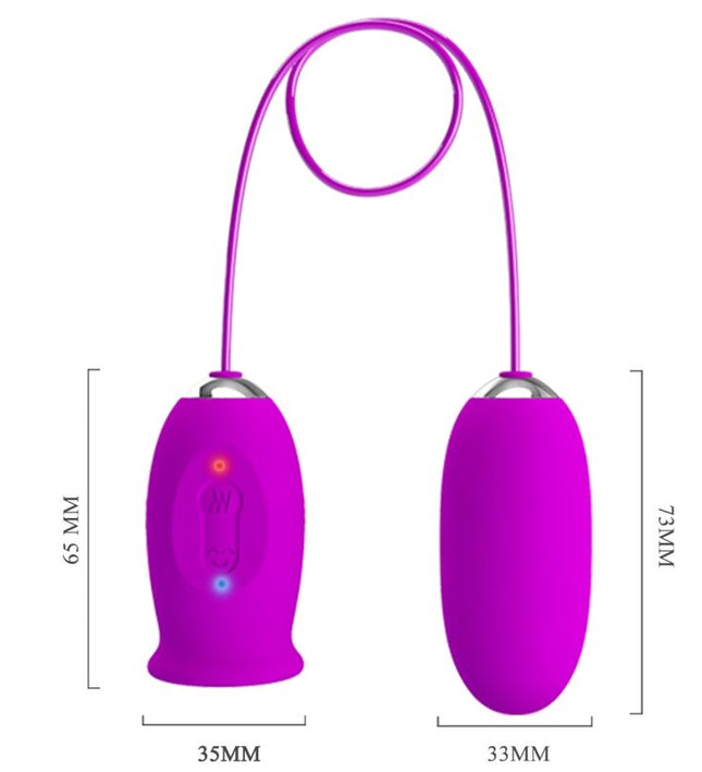 PRETTY LOVE - DAISY DUAL EGG RECHARGEABLE VIBRATOR PURPLE