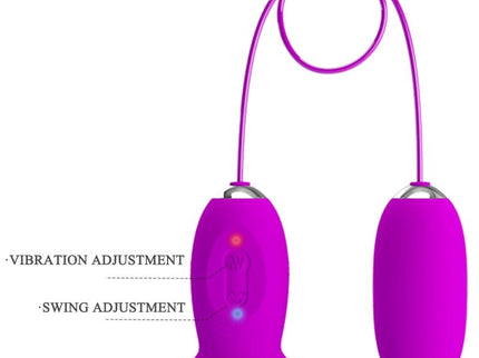 PRETTY LOVE - DAISY DUAL EGG RECHARGEABLE VIBRATOR PURPLE