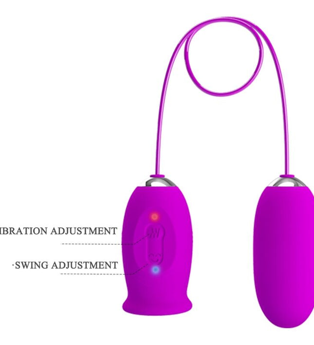 PRETTY LOVE - DAISY DUAL EGG RECHARGEABLE VIBRATOR PURPLE