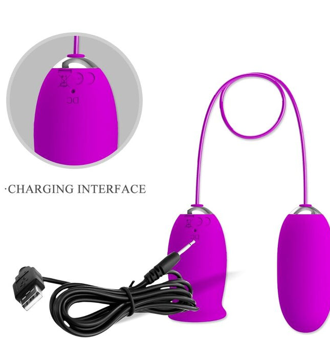 PRETTY LOVE - DAISY DUAL EGG RECHARGEABLE VIBRATOR PURPLE