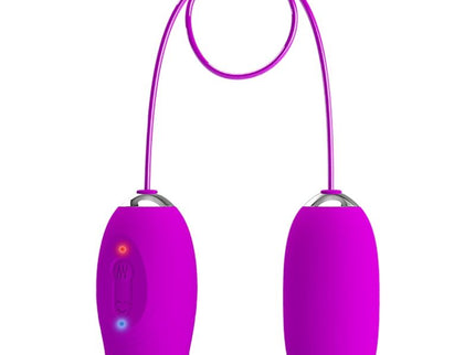 PRETTY LOVE - DAISY DUAL EGG RECHARGEABLE VIBRATOR PURPLE