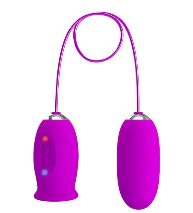 PRETTY LOVE - DAISY DUAL EGG RECHARGEABLE VIBRATOR PURPLE