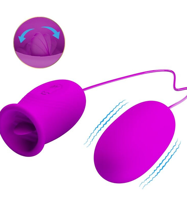 PRETTY LOVE - DAISY DUAL EGG RECHARGEABLE VIBRATOR PURPLE