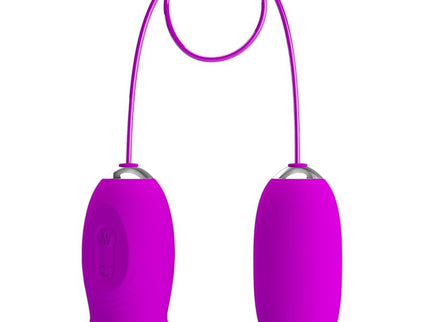 PRETTY LOVE - DAISY DUAL EGG RECHARGEABLE VIBRATOR PURPLE