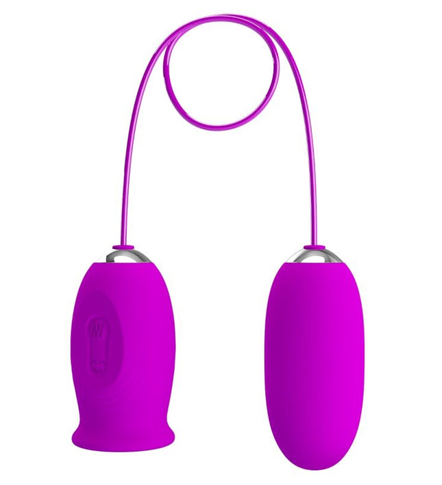 PRETTY LOVE - DAISY DUAL EGG RECHARGEABLE VIBRATOR PURPLE