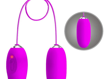 PRETTY LOVE - DAISY DUAL EGG RECHARGEABLE VIBRATOR PURPLE