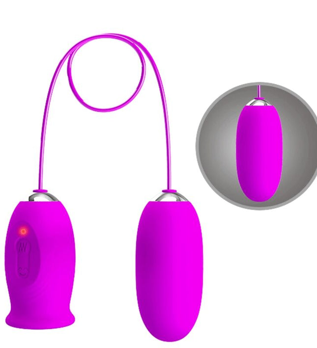 PRETTY LOVE - DAISY DUAL EGG RECHARGEABLE VIBRATOR PURPLE