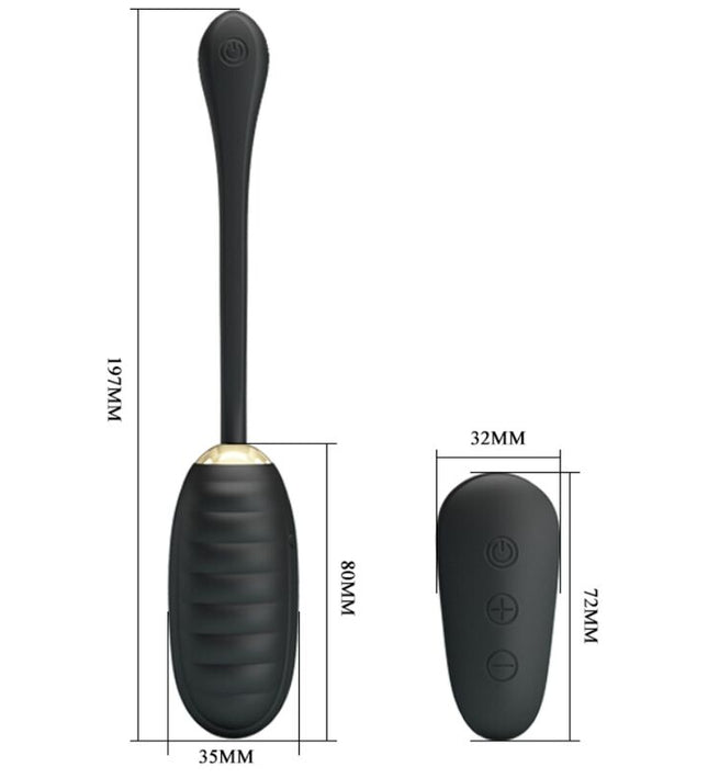 PRETTY LOVE - DOREEN LUXURY RECHARGEABLE VIBRATING EGG BLACK REMOTE CONTROL