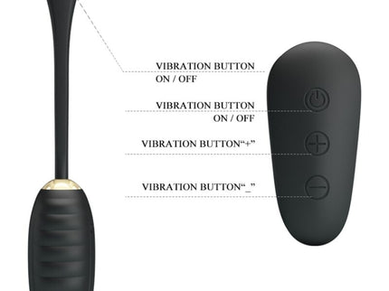 PRETTY LOVE - DOREEN LUXURY RECHARGEABLE VIBRATING EGG BLACK REMOTE CONTROL