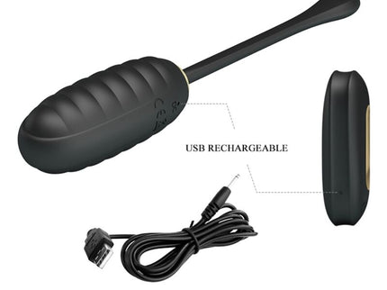 PRETTY LOVE - DOREEN LUXURY RECHARGEABLE VIBRATING EGG BLACK REMOTE CONTROL
