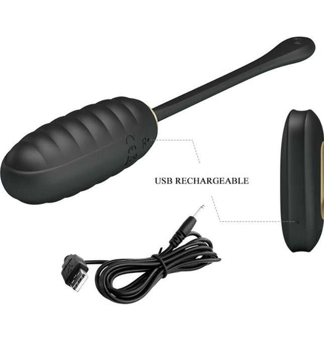 PRETTY LOVE - DOREEN LUXURY RECHARGEABLE VIBRATING EGG BLACK REMOTE CONTROL
