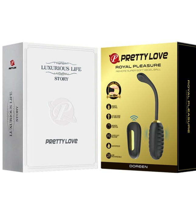 PRETTY LOVE - DOREEN LUXURY RECHARGEABLE VIBRATING EGG BLACK REMOTE CONTROL