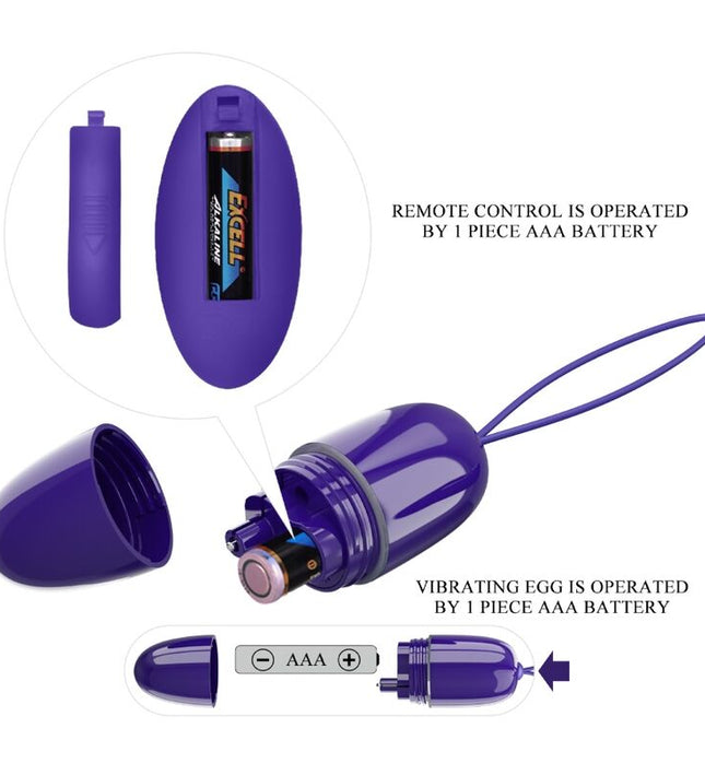 PRETTY LOVE - SELKIE YOUTH MINI VIBRATING EGG VIOLET REMOTE CONTROL
