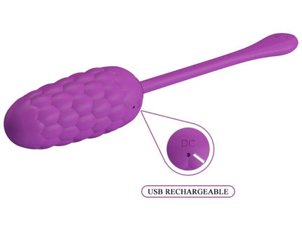 PRETTY LOVE - VIBRATING EGG WITH PURPLE RECHARGEABLE MARINE TEXTURE