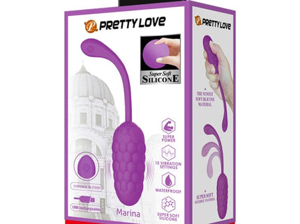 PRETTY LOVE - VIBRATING EGG WITH PURPLE RECHARGEABLE MARINE TEXTURE
