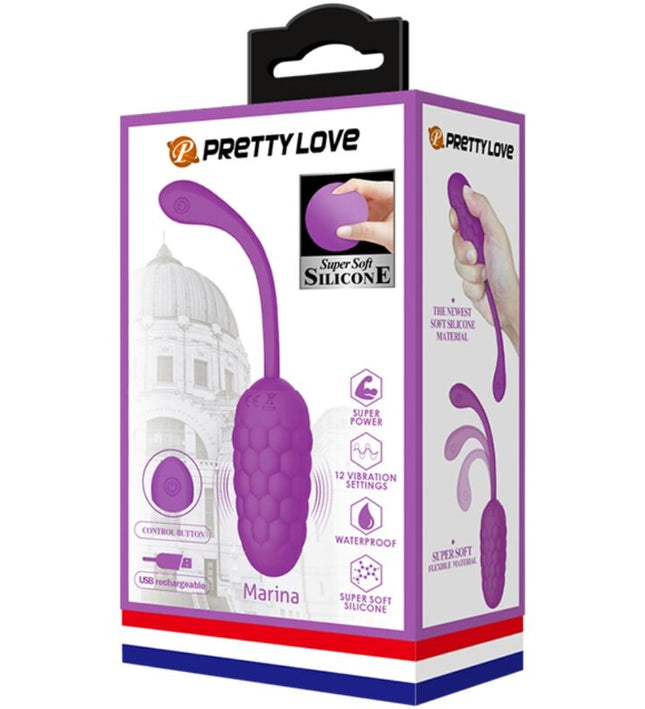PRETTY LOVE - VIBRATING EGG WITH PURPLE RECHARGEABLE MARINE TEXTURE
