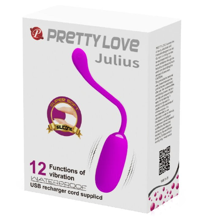 PRETTY LOVE - JULIUS WATERPROOF-RECHARGEABLE VIBRATING EGG PURPLE