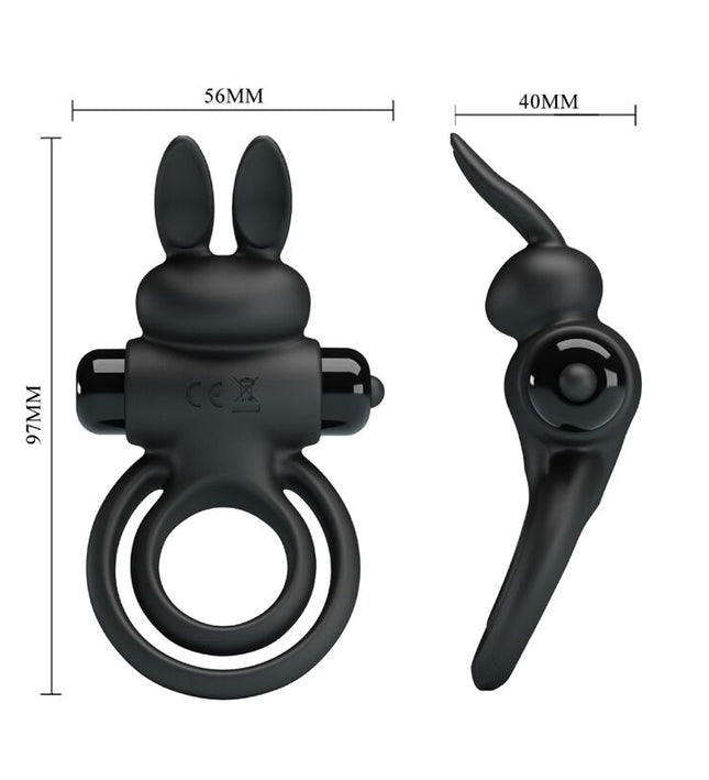 PRETTY LOVE - VIBRATOR III RABBIT RING FOR BLACK PENIS