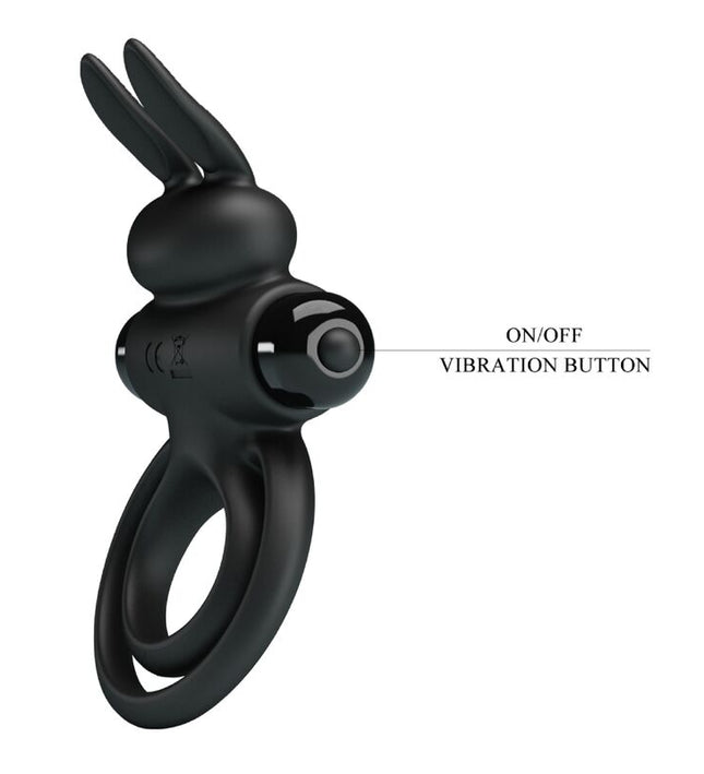 PRETTY LOVE - VIBRATOR III RABBIT RING FOR BLACK PENIS