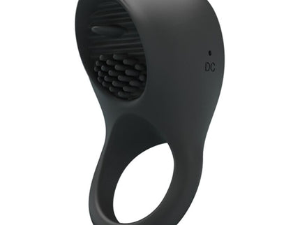 PRETTY LOVE - VIBRATING PENIS RING WITH BLACK TONGUE