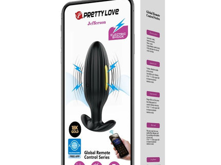 PRETTY LOVE - JEFFERSON APP CONTROLLED ANAL PLUG BLACK
