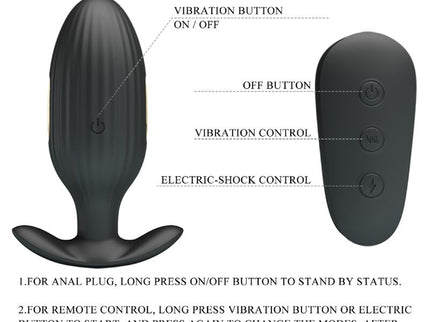 PRETTY LOVE - KELLY PLUG ANAL RECHARGEABLE VIBRATOR BLACK