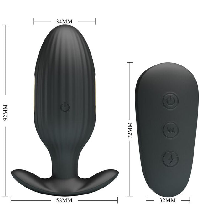 PRETTY LOVE - KELLY PLUG ANAL RECHARGEABLE VIBRATOR BLACK