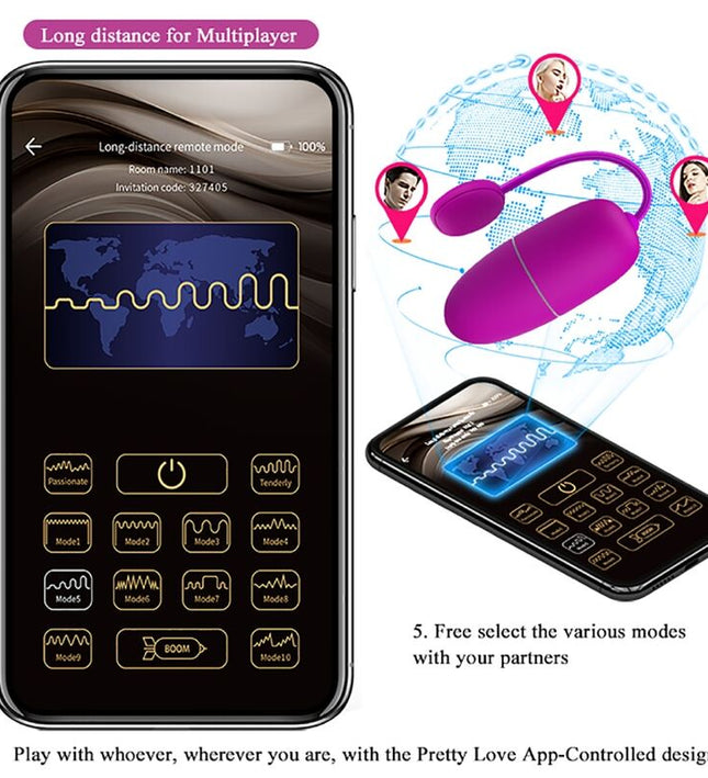 PRETTY LOVE - NYMPH VIBRATING EGG APP CONTROLLED PURPLE