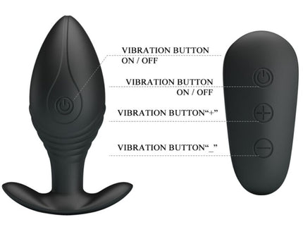 PRETTY LOVE - REGINA ANAL PLUG RECHARGEABLE VIBRATOR BLACK