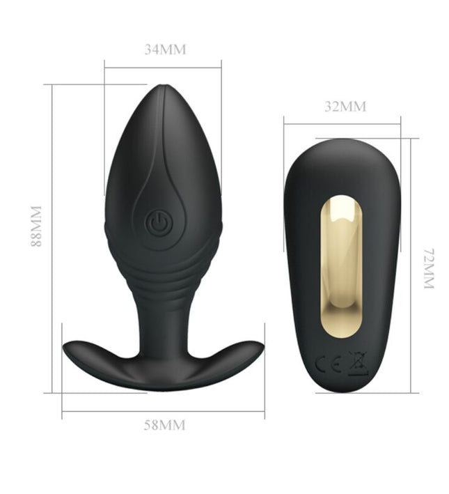 PRETTY LOVE - REGINA ANAL PLUG RECHARGEABLE VIBRATOR BLACK