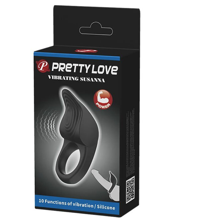 PRETTY LOVE - SUSANNA VIBRATING PENIS RING BLACK