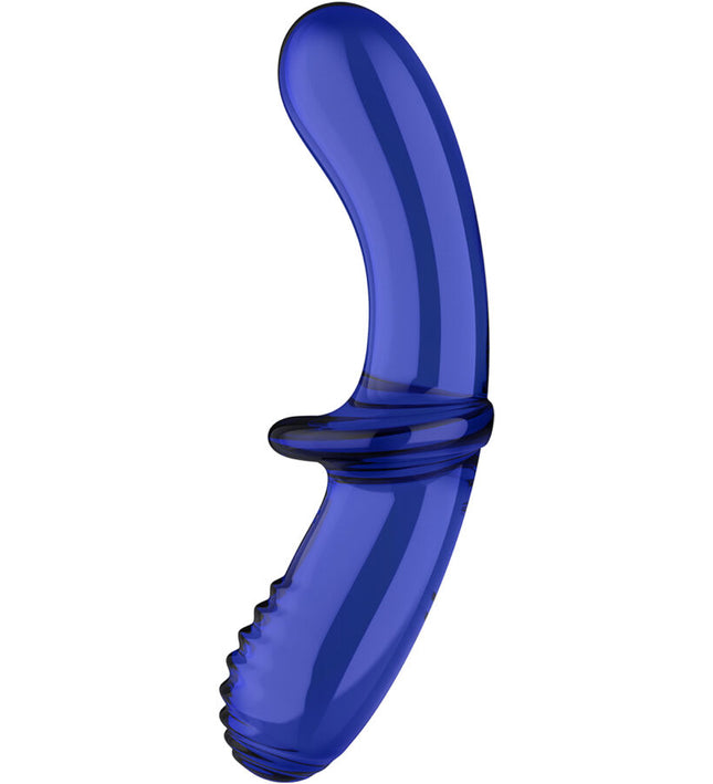 SATISFYER - DOUBLE CRYSTAL DILDO BLUE