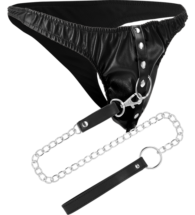 DARKNESS - SUBMISSION THONG WITH METAL CHAIN