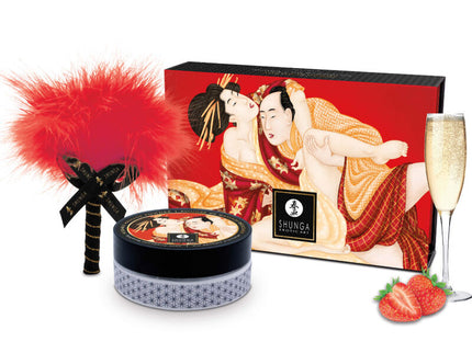 SHUNGA - STRAWBERRY EDIBLE MASSAGE POWDER KIT
