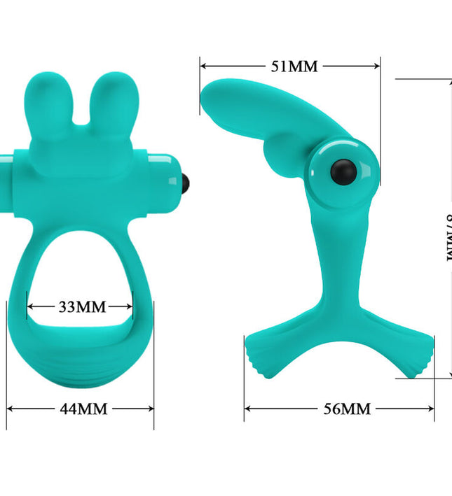 PRETTY LOVE - DANTE GREEN RABBIT VIBRATOR RING