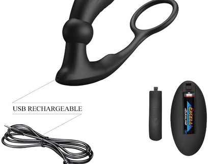 PRETTY LOVE - WARREN BLACK ANAL RING & VIBRATOR