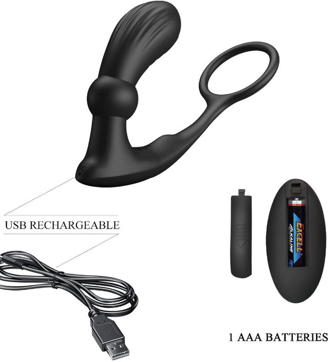 PRETTY LOVE - WARREN BLACK ANAL RING & VIBRATOR