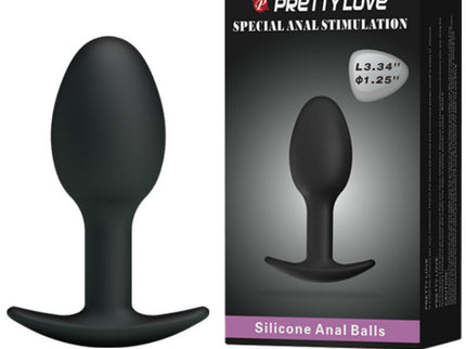 PRETTY LOVE - SILICONE ANAL PLUG 6.5 CM BLACK